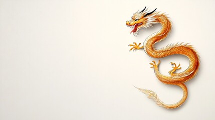 Fototapeta premium Ornate Illustrated Dragon Curled Around Circular Logo Design