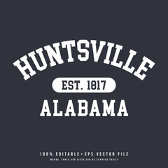 Huntsville text effect vector. Huntsville typography design vector.