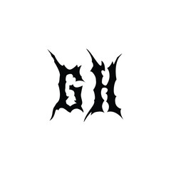 GH monogram logo design letter text name symbol monochrome logotype alphabet character simple logo