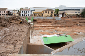 Urban area devastated by Valencia DANA flooding
