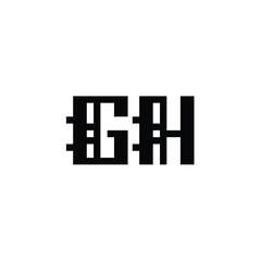 Fototapeta premium GH monogram logo design letter text name symbol monochrome logotype alphabet character simple logo