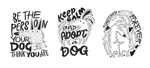 Fototapeta premium Cute hand drawn doodle lettering quote about pet. Lettering for t-shirt design, mug print, bag print, clothes fashion. 100% hand drawn vector image.