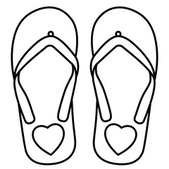 Sandal Flip Flop Love 4 outline
