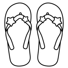 Sandal Flip Flop star 3 outline