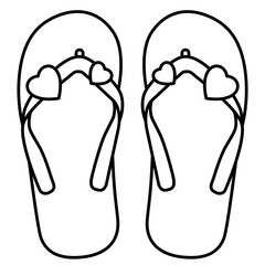 Sandal Flip Flop Love 3 outline