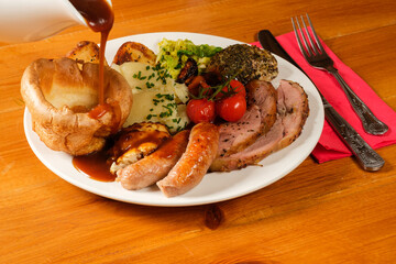 Sunday lunch with gravy 