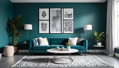 Photo modern style interior room 3d illustration