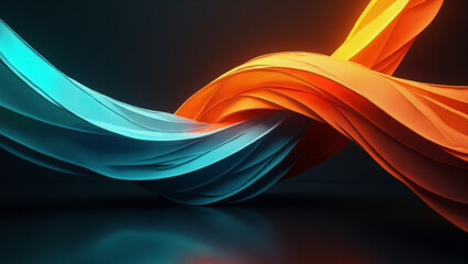 Abstract orange and blue background. Generative ai.
