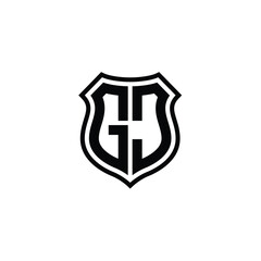 GJ monogram logo design letter text name symbol monochrome logotype alphabet character simple logo