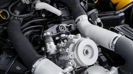 Fototapeta premium Close-up of a Modern Car Engine.