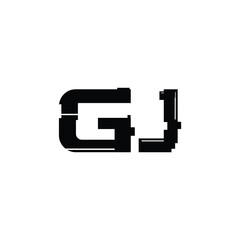 GJ monogram logo design letter text name symbol monochrome logotype alphabet character simple logo