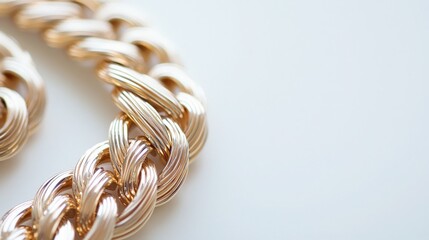 Close-up of a Gold Chain Necklace.