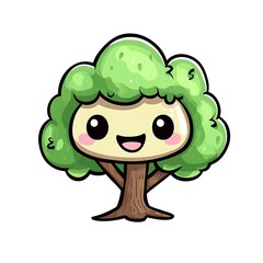 Fototapeta premium Discover the joy of nature with a charming smiling tree character perfect for kids' art and design projects