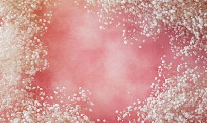 Obraz premium Abstract pink background with white particles forming a frame.