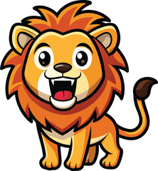 Obraz premium Cute Cartoon Lion Illustration 