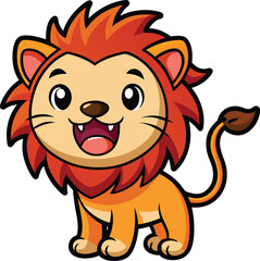 Obraz premium Cheerful Cartoon Lion Cub 