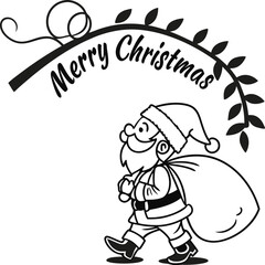 Fototapeta premium Merry Christmas Santa Claus Illustration 
