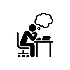 Thoughtful Study Desk Icon