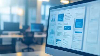 Designer Adjusting Page Layout for SEO in Bright Workspace