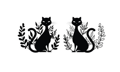 Cat Vector bundle, Clipart, Silhouette, Vector, icons, illustration, design.