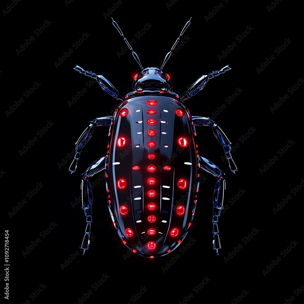 Aufkleber a stunning close-up of an iridescent beetle displaying intricate patterns and vibrant colors on its 