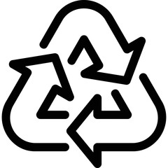 Simple vector icon recycling symbol