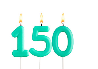 Candles forming the number 150