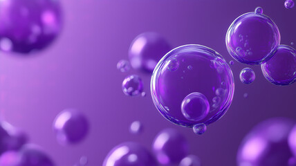Abstract medical science design with glowing atoms on a purple futuristic background