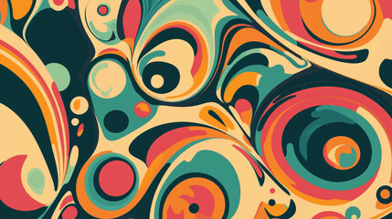 Vibrant Abstract Swirls With Warm Tones And Bold Contrasts