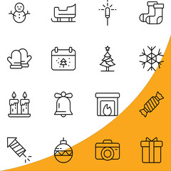 winter Celebration icons on white background