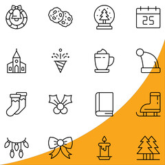 winter Celebration icons on white background