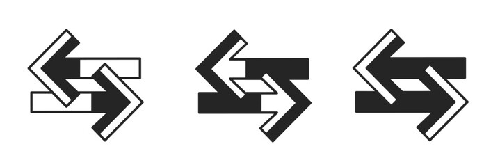 Arrow icon on white background. Vector logo arrow illustration.