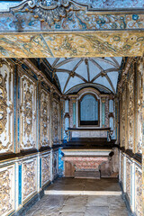 Interior view at the Charola of the Convent of Christ, magnificent Knights Templar architecture at...