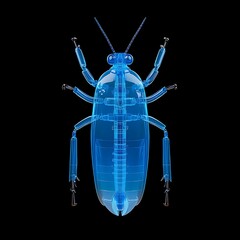 Transparent Beetle Model Illustrating Internal Structure in Detail, Perfect for Educational Purposes, Scientific Research, and Artistic Projects in Entomology