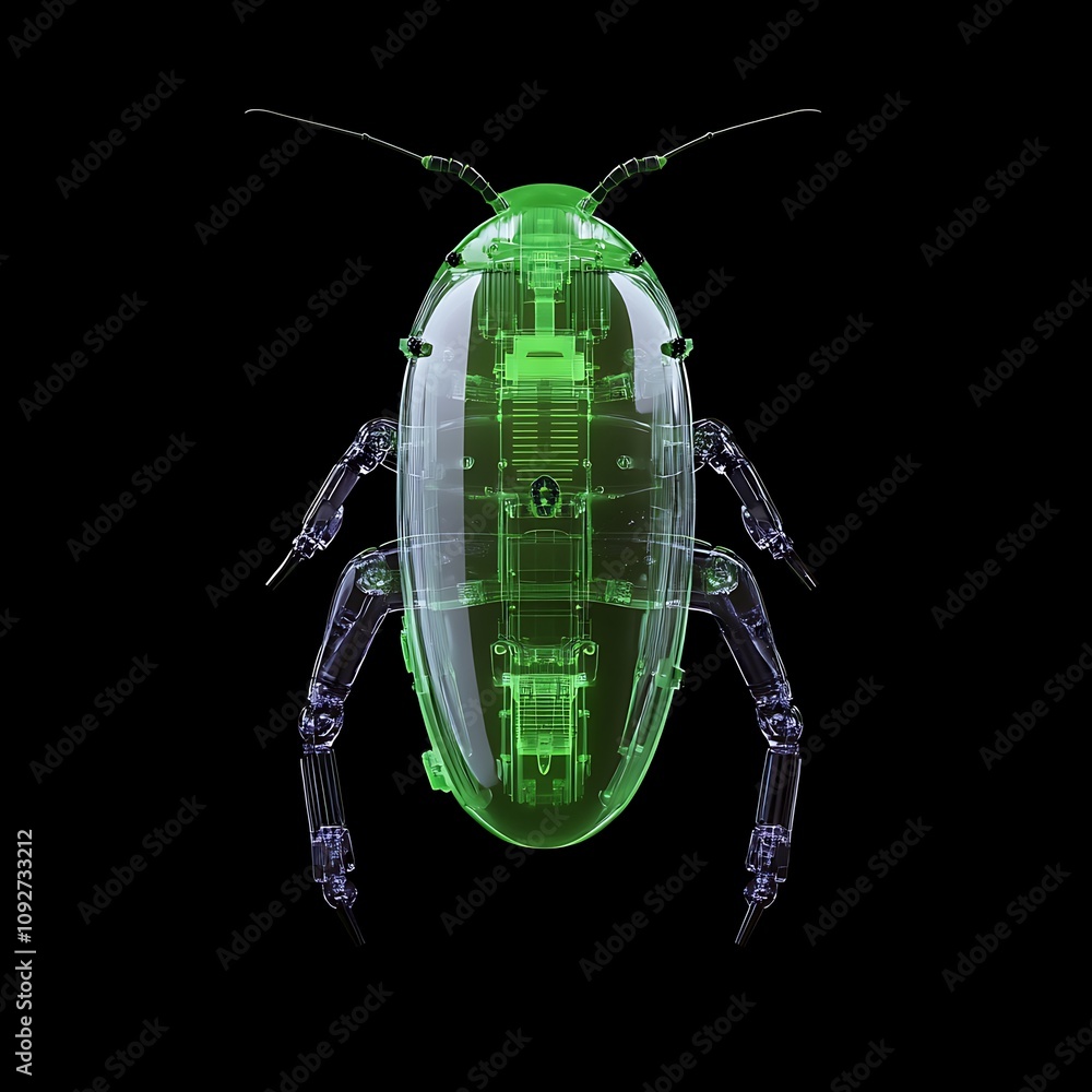 Poster transparent insect body structure with visible internal organs and components highlighting the compl