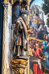 Interior view at the Charola of the Convent of Christ, magnificent Knights Templar architecture at Tomar Portugal