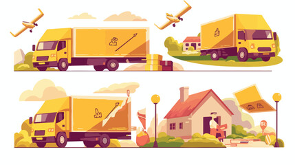 Order Delivery Process Status Bar Vector Illustration for E-commerce Website