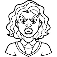 cartoon angry woman
