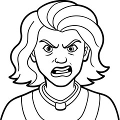 cartoon angry woman