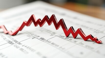 Stock market graph showing financial growth and decline
