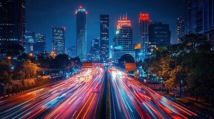 Urban cityscape with vibrant nightlife for tourists