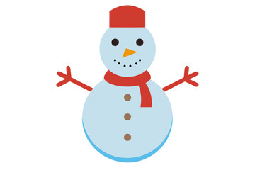 Cheerful Snowman Winter Holiday Festive Season Cartoon Illustration Design
