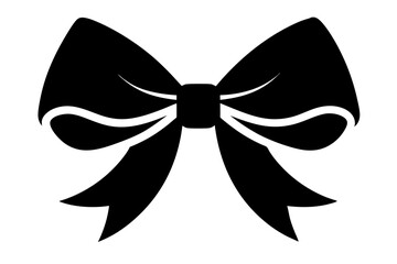 Elegant Black Bow Silhouette Gift, Decor, Celebration, Design Element