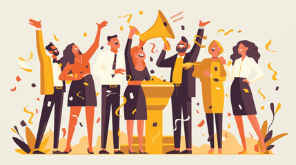 Professional Men Congratulating Colleague Concept