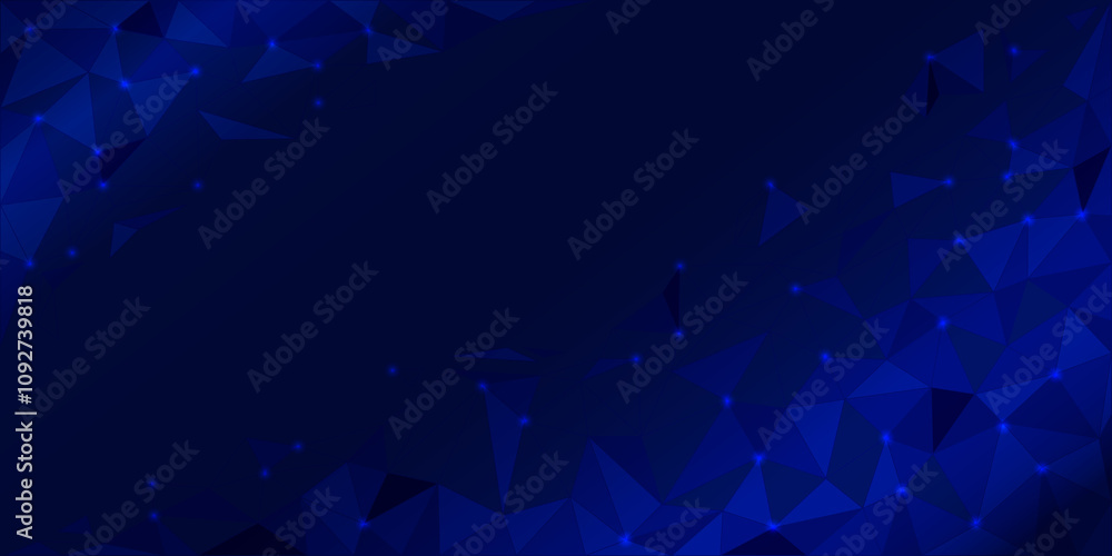 Poster blue polygonal pattern. blue polygonal background with abstract geometric shapes for technology or d