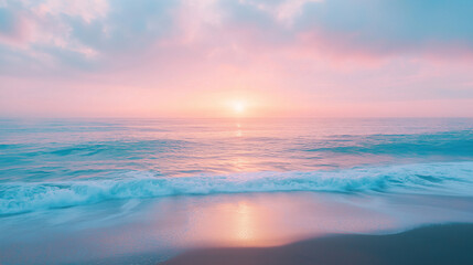 Obraz premium Peaceful Sunset Over a Tranquil Beach