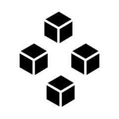 3D Cube glyph icon