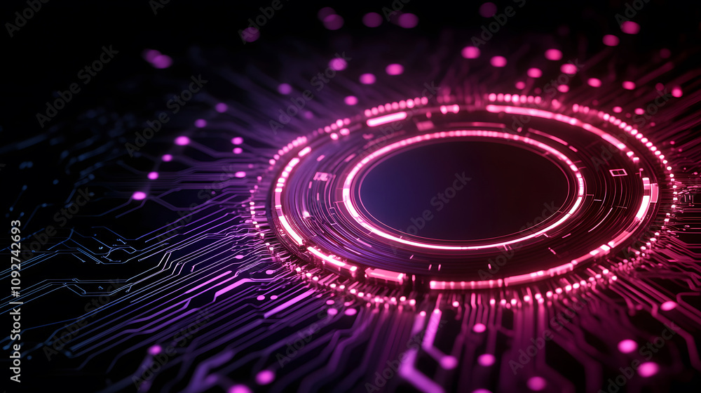 Poster Digital circuit action abstract concept art high-tech environment futuristic viewpoint