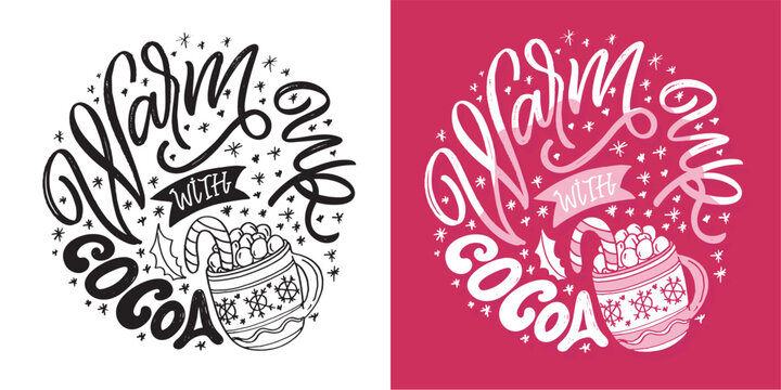 100% hand drawn vector image. Hand drawn doodle lettering quote about winter holidays. Lettering for t-shirt design, mug print, bag print, clothes fashion. 