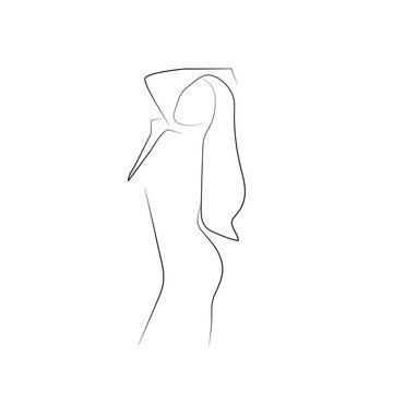 recommend clip art: woman abstract body line art